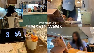 exam week vlog 🌷 prelims season, studying at cafe & library, unwind at mnl