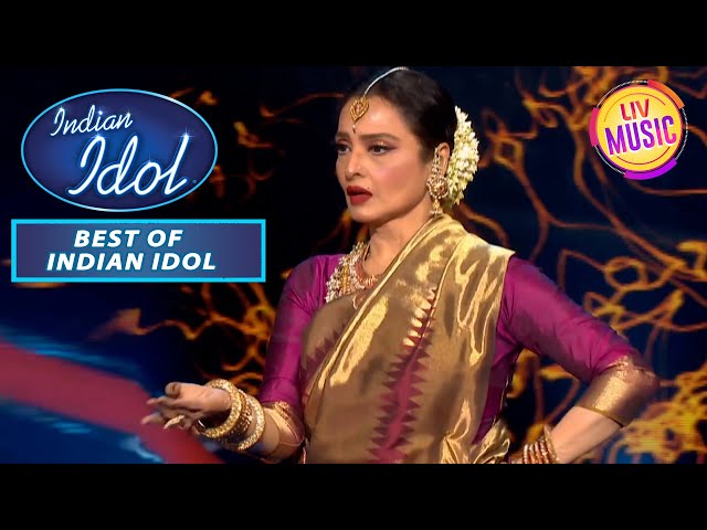 Rekha Ji ने Stage पर आकर दिया एक शानदार Performance | Best Of Indian Idol Season 12 class=