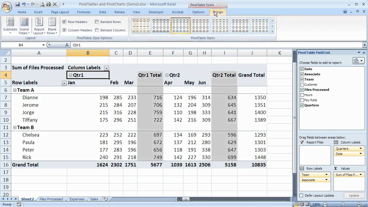 How to use Subtotals and Grand Totals in Excel 2007 PivotTables (Excel 07-105) - YouTube