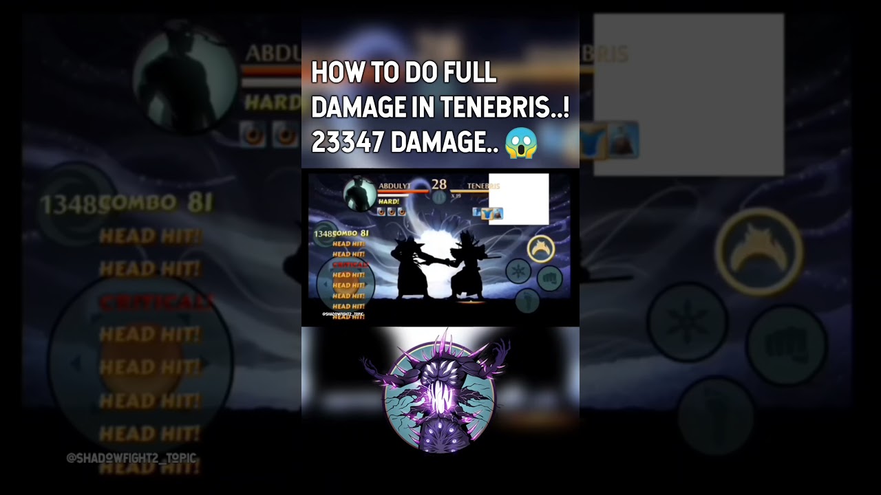 How To Do Full Damge In Tenebris .. ! Shadow Fight 2 