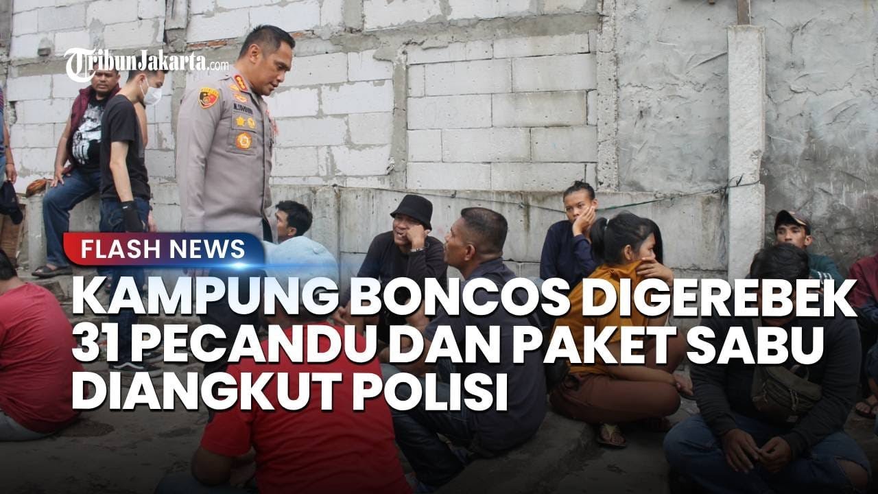 Kampung Boncos Digerebek Lagi, Polisi Angkut Puluhan Pecandu Sabu