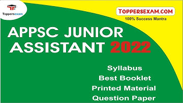 Syllabus For  APPSC JUNIOR ASSISTANT 2022 | Best Booklet | Printed Material | Questions Paper