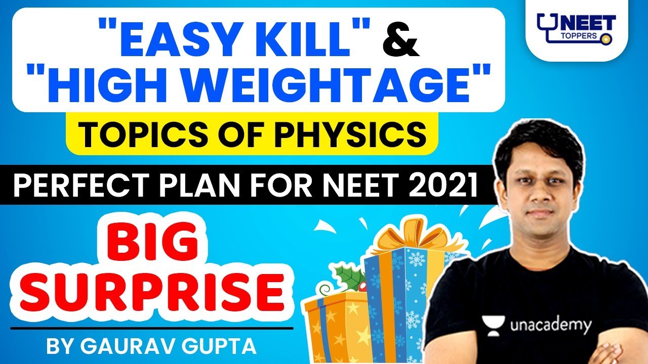 "Easy kill" and "High Weightage" topics of Physics Perfect plan for