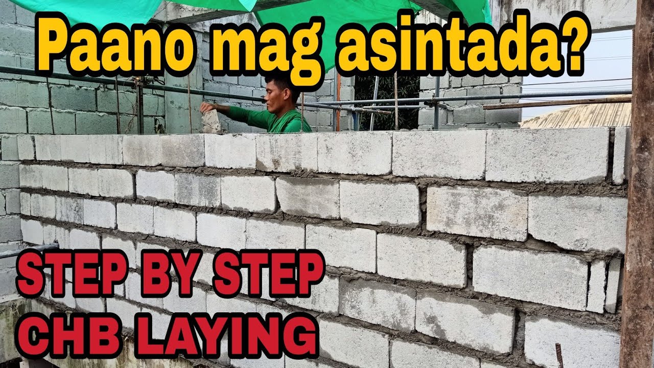 004 paano mag asintada ng hollow blocks | how to lay CHB | running bond