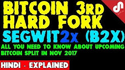 Bitcoin Segwit2x (B2X)- Bitcoin Upcoming Hard Fork in November- Everything about Segwit 2x? [Hindi]
