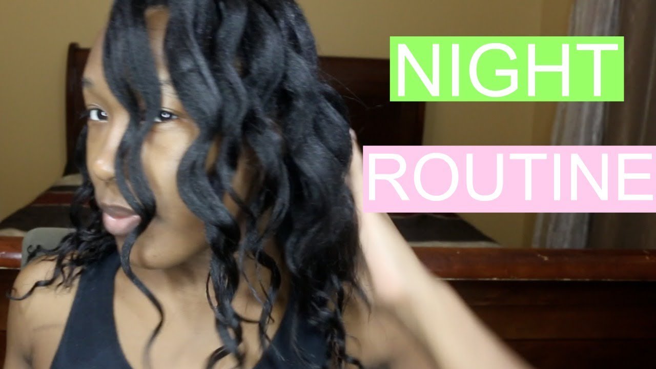 Night Time Routine Hair Care Relaxed Hair Youtube