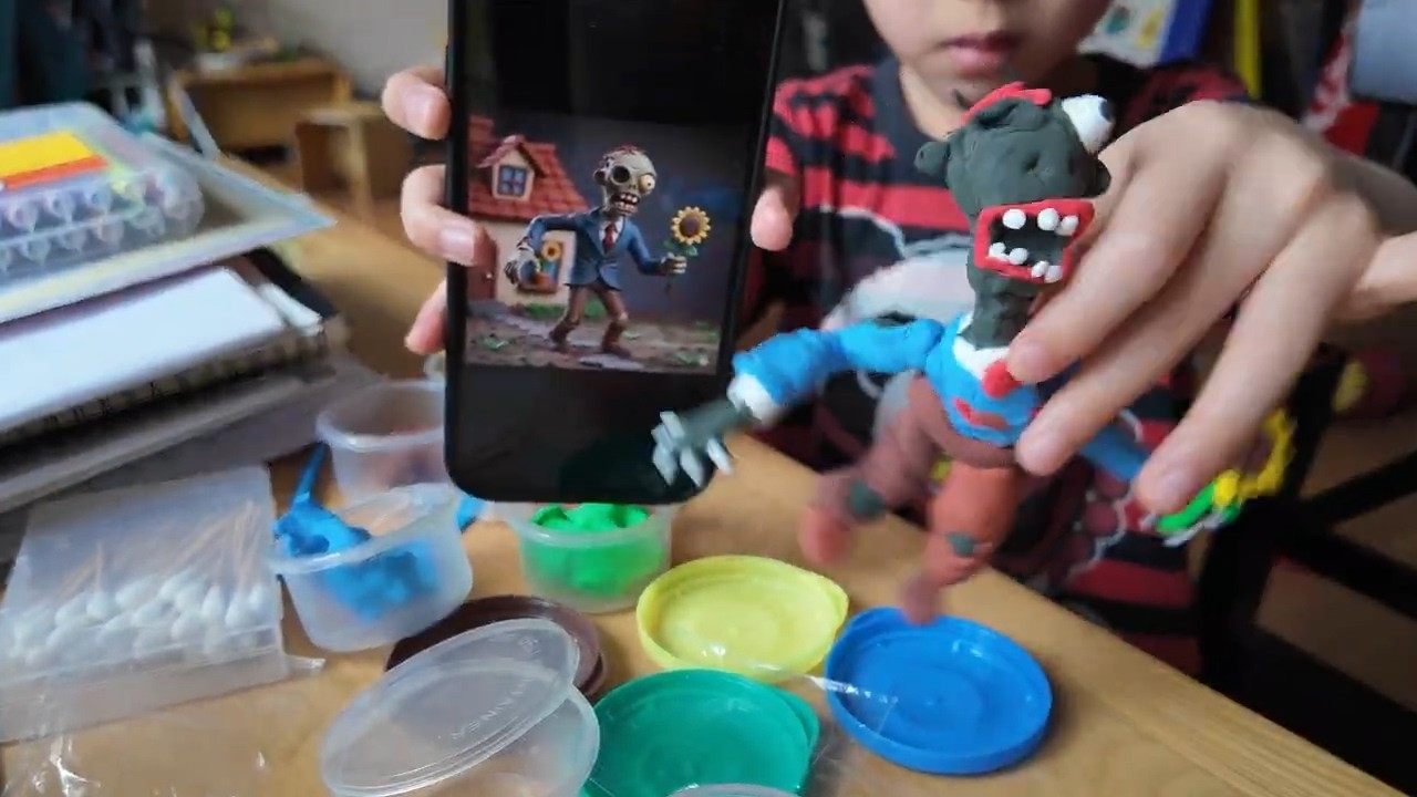 Plants vs. Zombies using clay