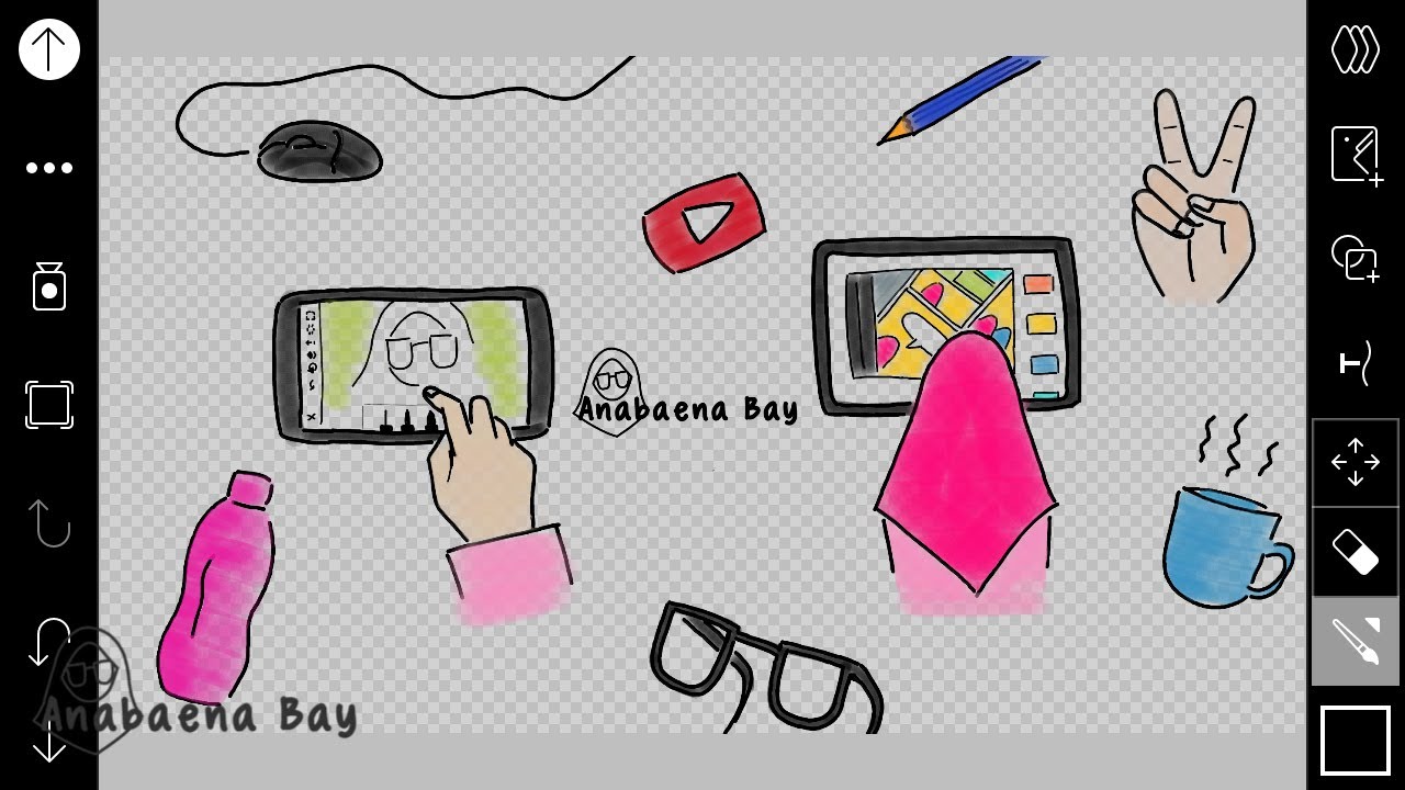 Drawing Doodles for My YouTube Header Using PicsArt [Part 2 End]