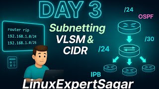 CCNA Day 3 Subnetting VLSM &amp; CIDR #ccna #tech #devops #viral #devopslife #ittechnology #ai #linux 