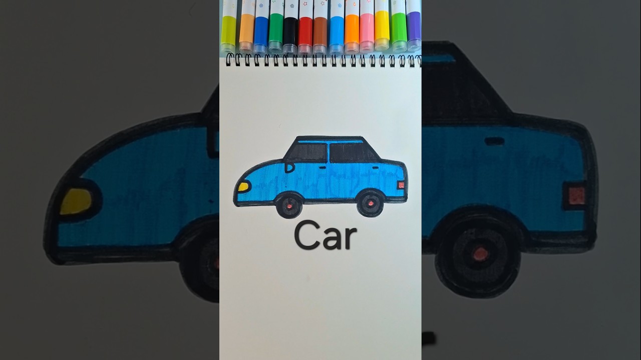 How to draw a car 🚗 | Easy drawing for kids 😊🖍 #drawingforkids #drawingtutorials #easydrawing