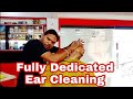 Ear cleaning intense head massage  face massage with neck and finger cracking