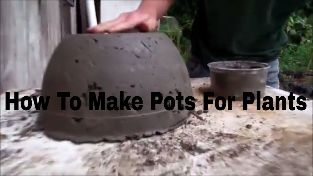 How to make cement pots for plants very easily (2018) YouTube