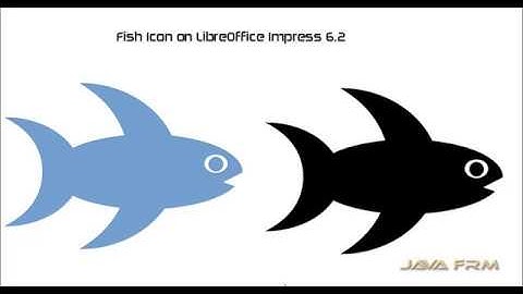 LibreOffice Impress 6.2 - How to draw Fish flat icon for beginners - Impress drawing