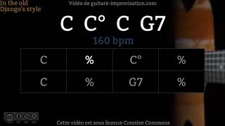 C Cdim C G7 (160 bpm) - Gypsy jazz Backing track / Jazz manouche chords