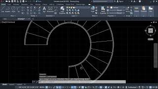 Stair - 2D Spiral Stair make in AutoCAD 2022 with some Advance tools. #autocad #autodesk #architect
