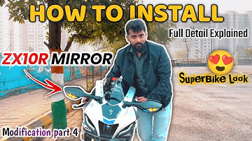 How to Install ZX10R Mirror on R15 v4 & v3 | Modification on R15m | Modification Part 5