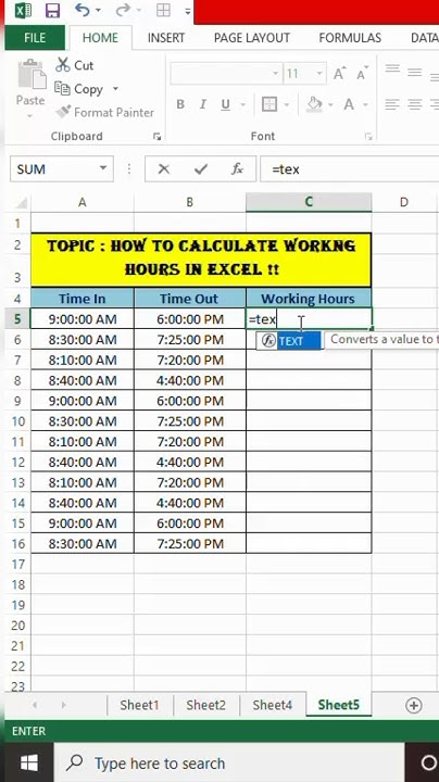 how-to-calculate-working-hours-in-excel-excel-exceltips-exceltricks