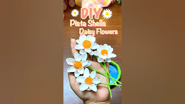 DIY Pista Shell Daisy Flower 🌼 #shorts #viral #ytshorts #diy #diycrafts