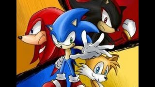 Sonic, Tails, Knuckles, and Shadow play Sonic Smash Bros.