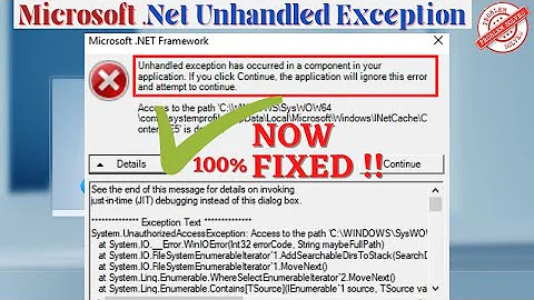 Microsoft .net framework unhandled exception has occurred to a component in your application