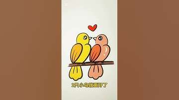 A few numbers and letters to draw two birds #simplestrokes #draw #simpledrawing  #digitalpainting