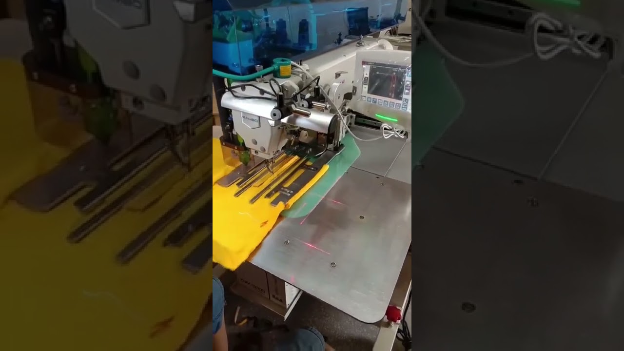polo shirt front placket setter machine testing before delivery, RAMBO RM-227PLK