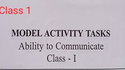 Model Activity Task for class 1 Ability to communicate English Medium students