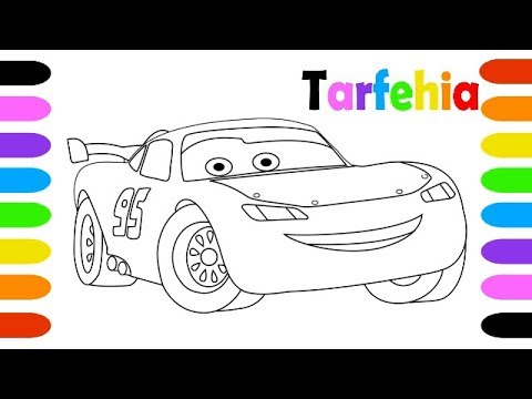 تعلم الرسم للاطفال - كيفية رسم برق بنزين من فيلم كارز - How to Draw  Lightning McQueen from Cars