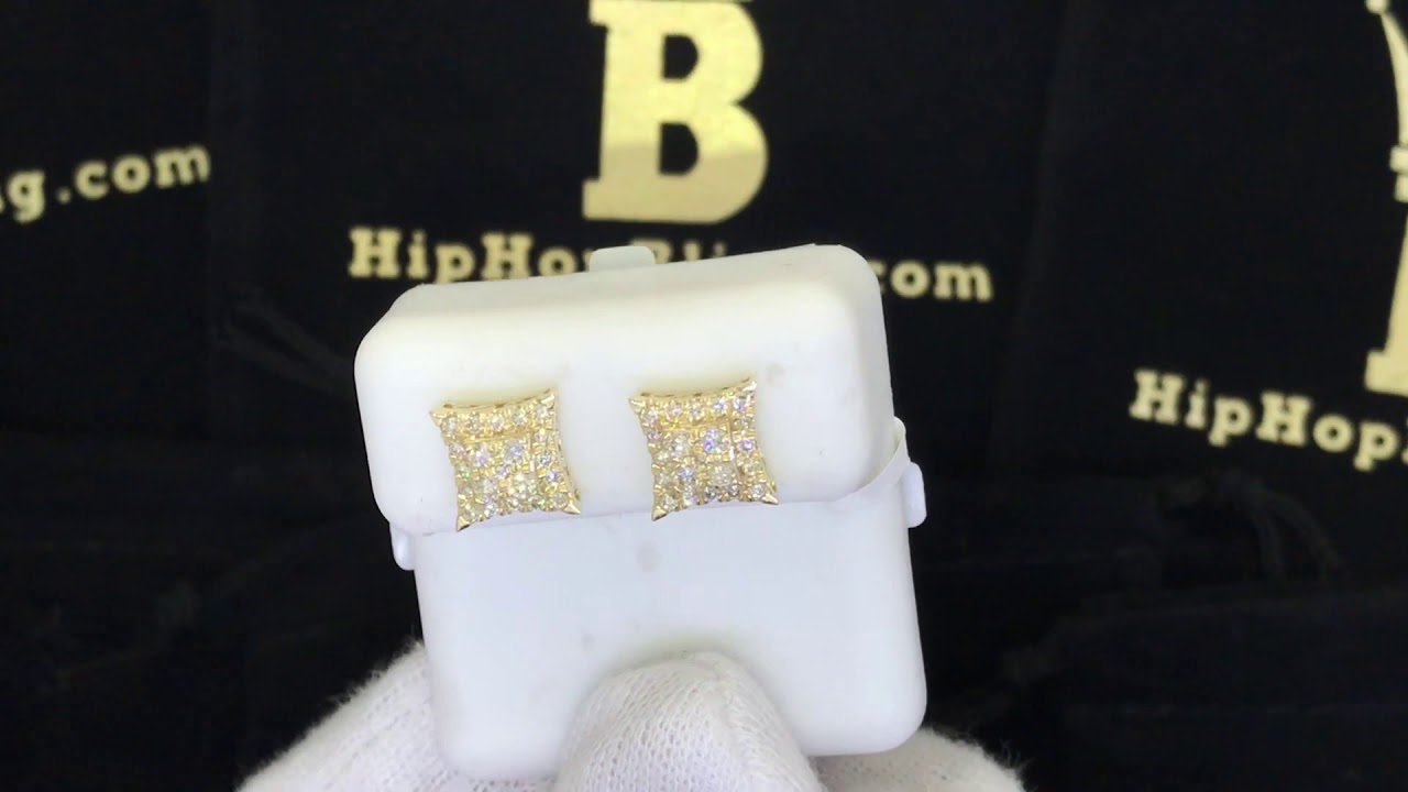 Box in Kite .54cttw Diamond 14K Yellow Gold Earrings | Diamond Hip Hop Jewelry Collection E10638