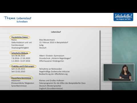Bewerbungsschreiben & Lebenslauf // Schreiben // Deutsch // Schülerhilfe Lernvideo