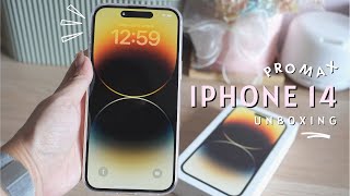 iPhone 14 Pro Max (256GB) in Gold 🤍 Unboxing + Transparent Casing