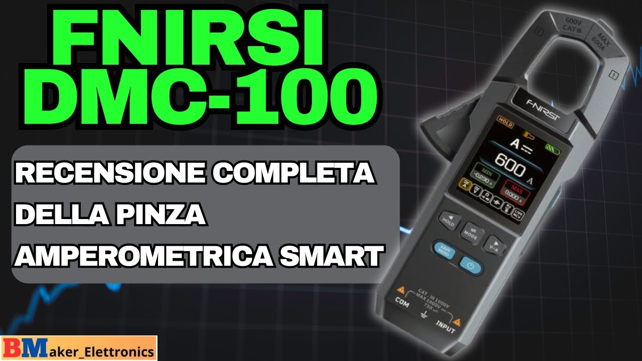 Multimetro A Pinza Digitale DMC-100 - Tester Automatico 600A Con Schermo TFT A Colori - Misura Tensione Corrente Temperatura - 3