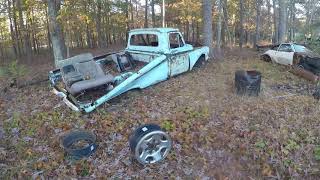 Fleming's Pumpkin Run Car Show - Walking through junkyard