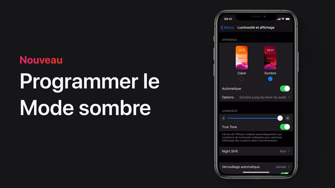 Programmer le Mode sombre - Apple Support