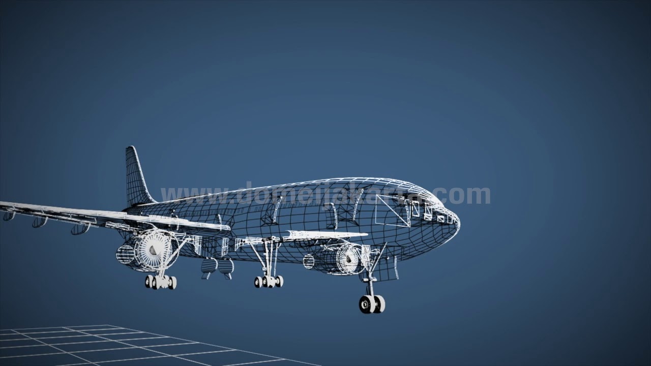 Motion Graphics Aircraft Wireframe By Domei Jakarta