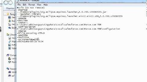 Fixing Slow Force.com standalone IDE via Heap or Memory settings on a Windows Machine