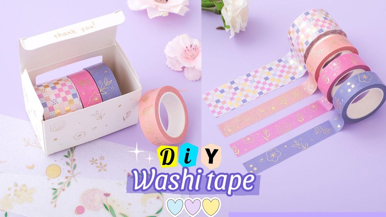 How to make RAINBOW🌈 washi tape at your home _ DIY rainbow washi tape for  journal 