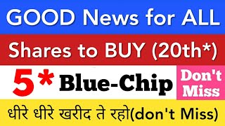 GOOD NEWS FOR ALL ? SHARES TO BUY TOMORROW NOW • SHARE MARKET NEWS TODAY • STOCK MARKET INDIA