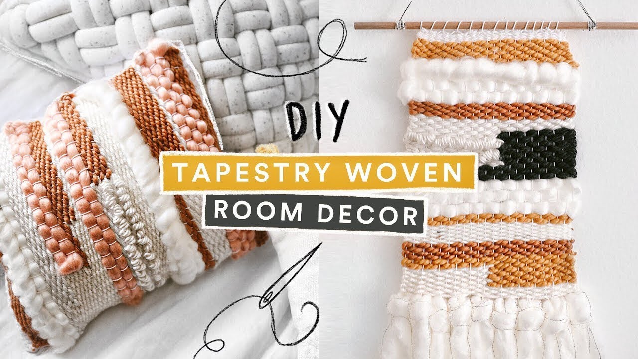 DIY Pinterest Inspired Tapestry Room Decor $5 DIY Weaving Loom - YouTube