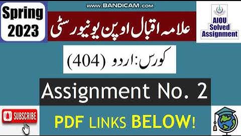 ⏩ AIOU Code 404 Solved Assignment No.2 Spring 2023 || Subject: URDU (Compulsory) || Level: BA/B.Com
