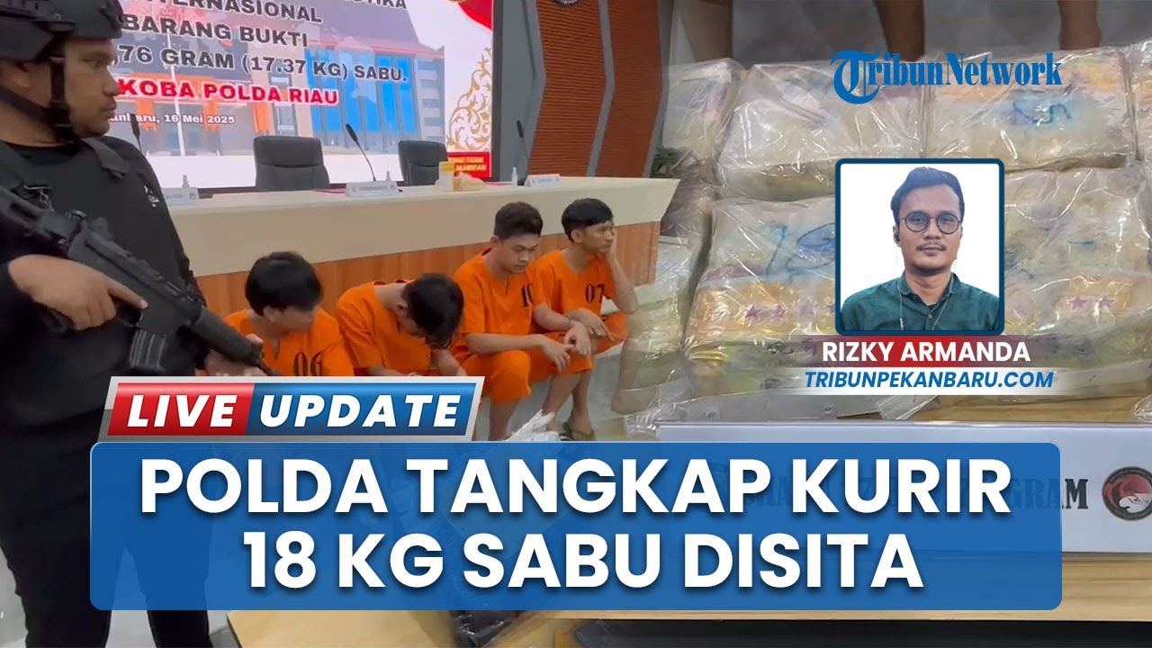 Ternyata Dikendalikan Napi, 4 Kurir Narkoba Internasional Diringkus Polda Riau, 18 Kg Sabu Disita
