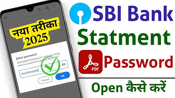 SBI Bank Statement Pdf Password | How To Open SBI Statement Pdf Password | Bank Statement Password