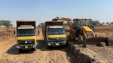 Jcb 3dx Backhoe Loading Murum In Bharatbenz And Tata 2518 Hayva | Jcb Loading Truck | Jcb video