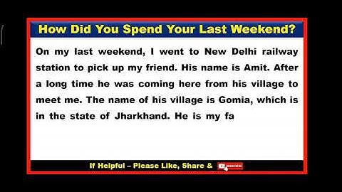 How Did You Spend Your Last Weekend ||Freshers & Experienced  || How Did You Spend Your Last Weekend