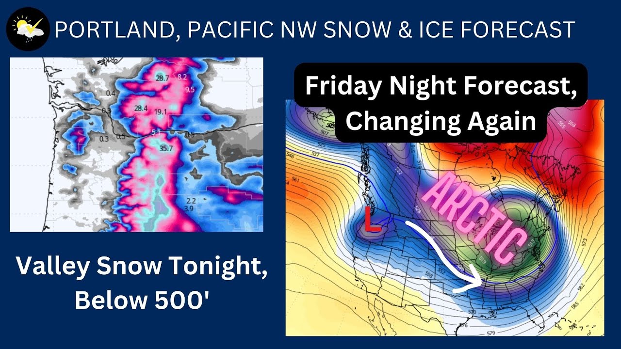Portland, Pacific Northwest Arctic Air Forecast Keeps Changing - YouTube