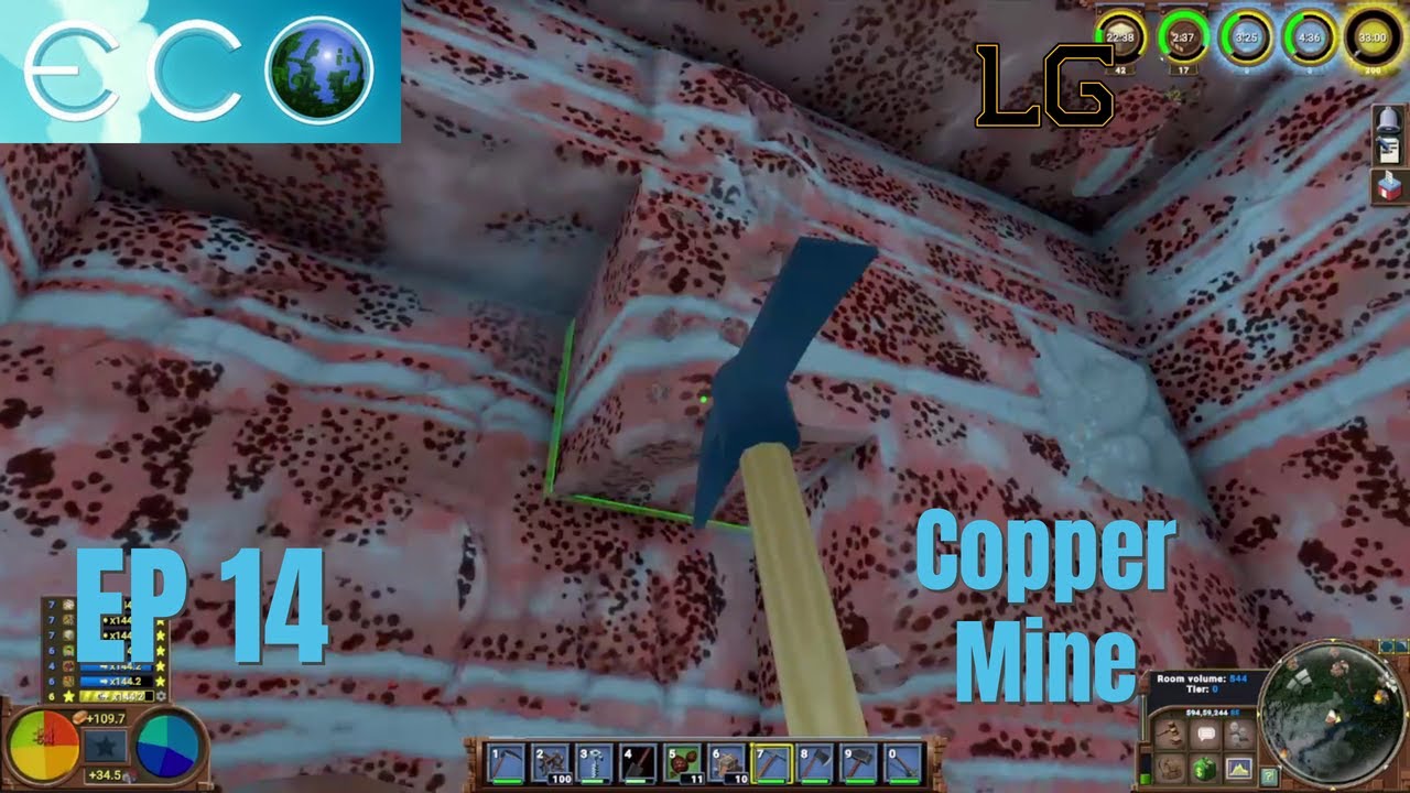 Let's Play Eco Multiplayer Ep 14  - Digging Into The Copper Mine