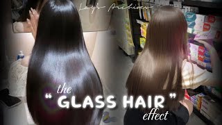 “GLASS HAIR” effect # achieve a perfectly smooth, shiny, soft, straight hair
