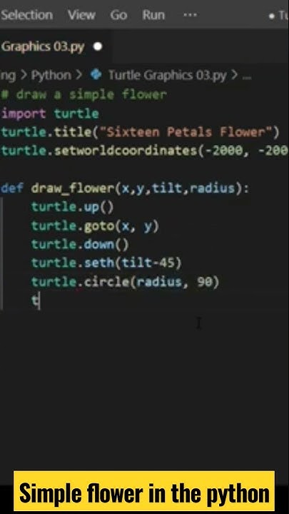 How to Draw a Simple Flower in Python #shorts - YouTube