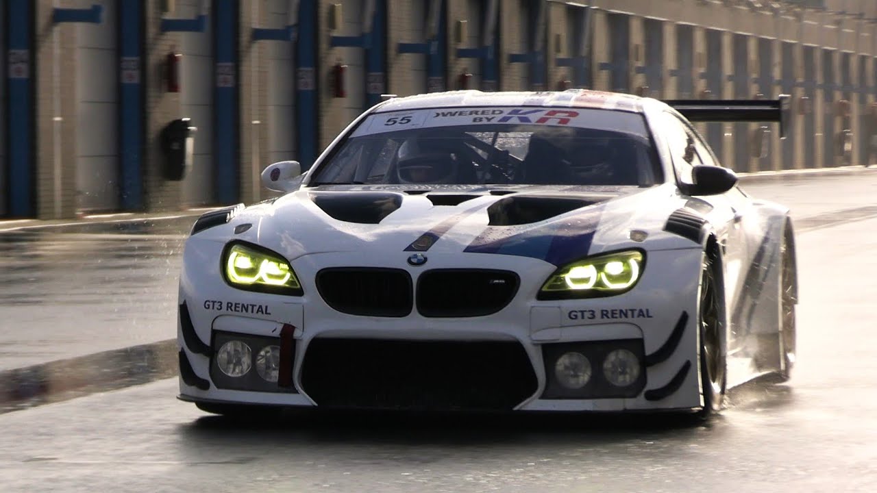 BMW M6 GT3 Testing TwinTurbo 4.4L V8 Sound With Nice Turbo Noises