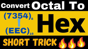 octal to hexadecimal conversion in hindi [ Short Trick] how to convert octal to hexadecimal